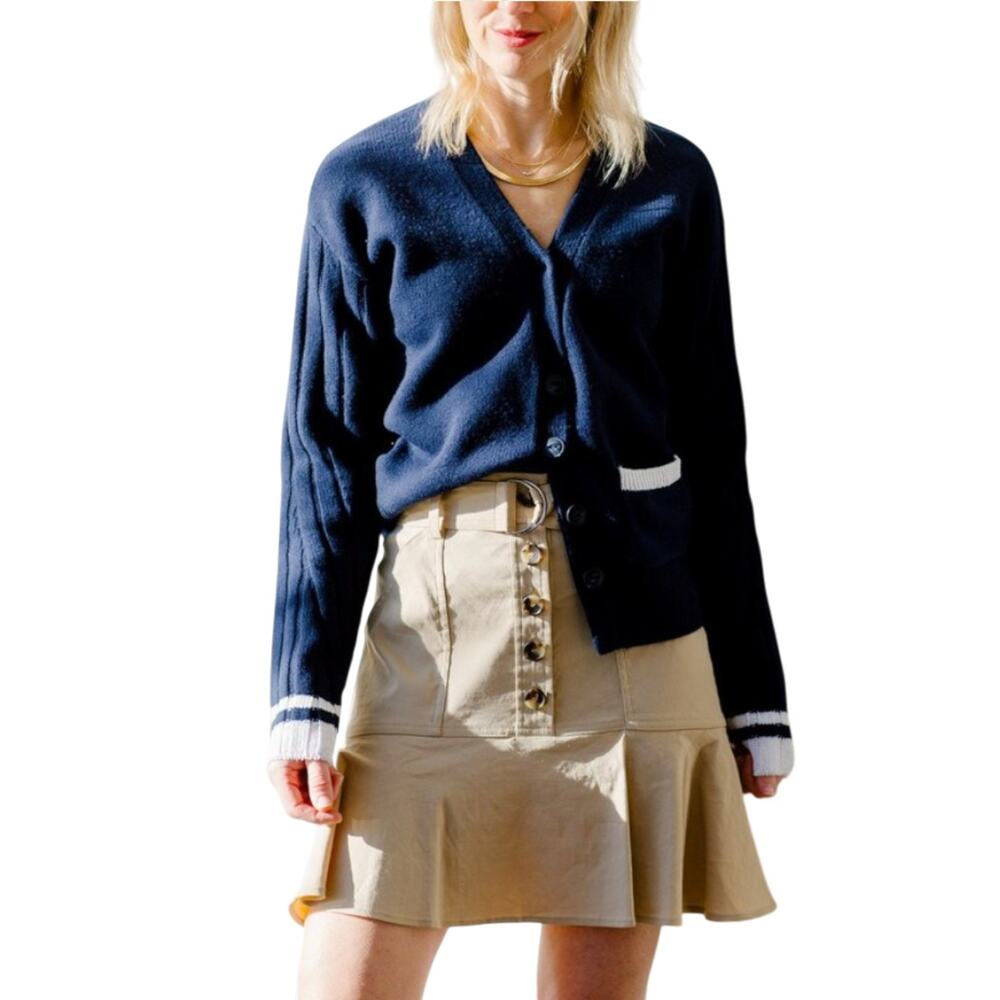 Rag & Bone Navy Blue Serena Wool Cardigan Sweater
